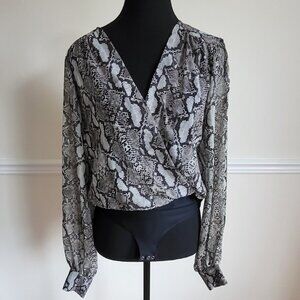 Zara, Snake Print Bodysuit, Size L